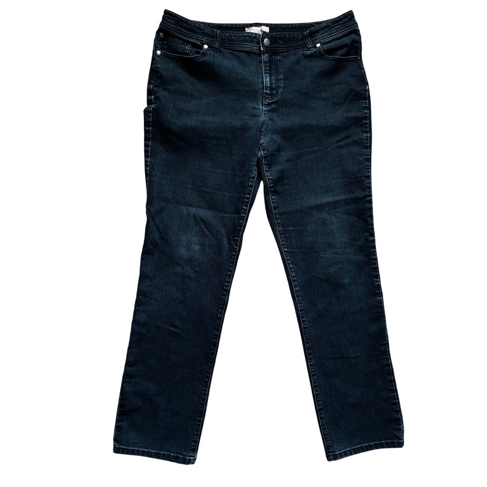 Chicos So Slimming Girlfriend Jeans Dark Wash Indigo Denim Size US 12 Regular